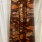 Handmade Vintage 1970s Earth Tone Maxi Dress – Abstract Print (Size 8)