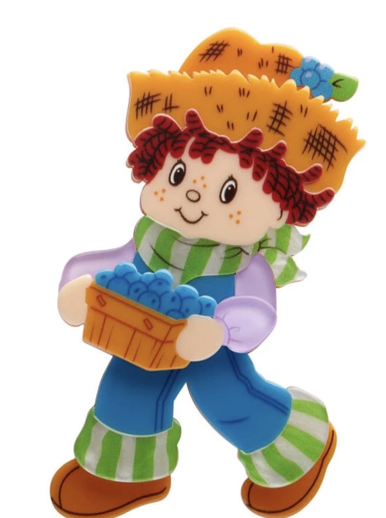 Erstwilder “Huckleberry Pie” Brooch – Strawberry Shortcake Collection (Boxed)
