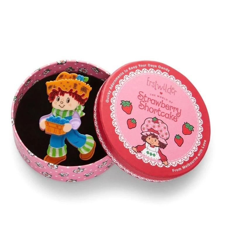 Erstwilder “Huckleberry Pie” Brooch – Strawberry Shortcake Collection (Boxed)
