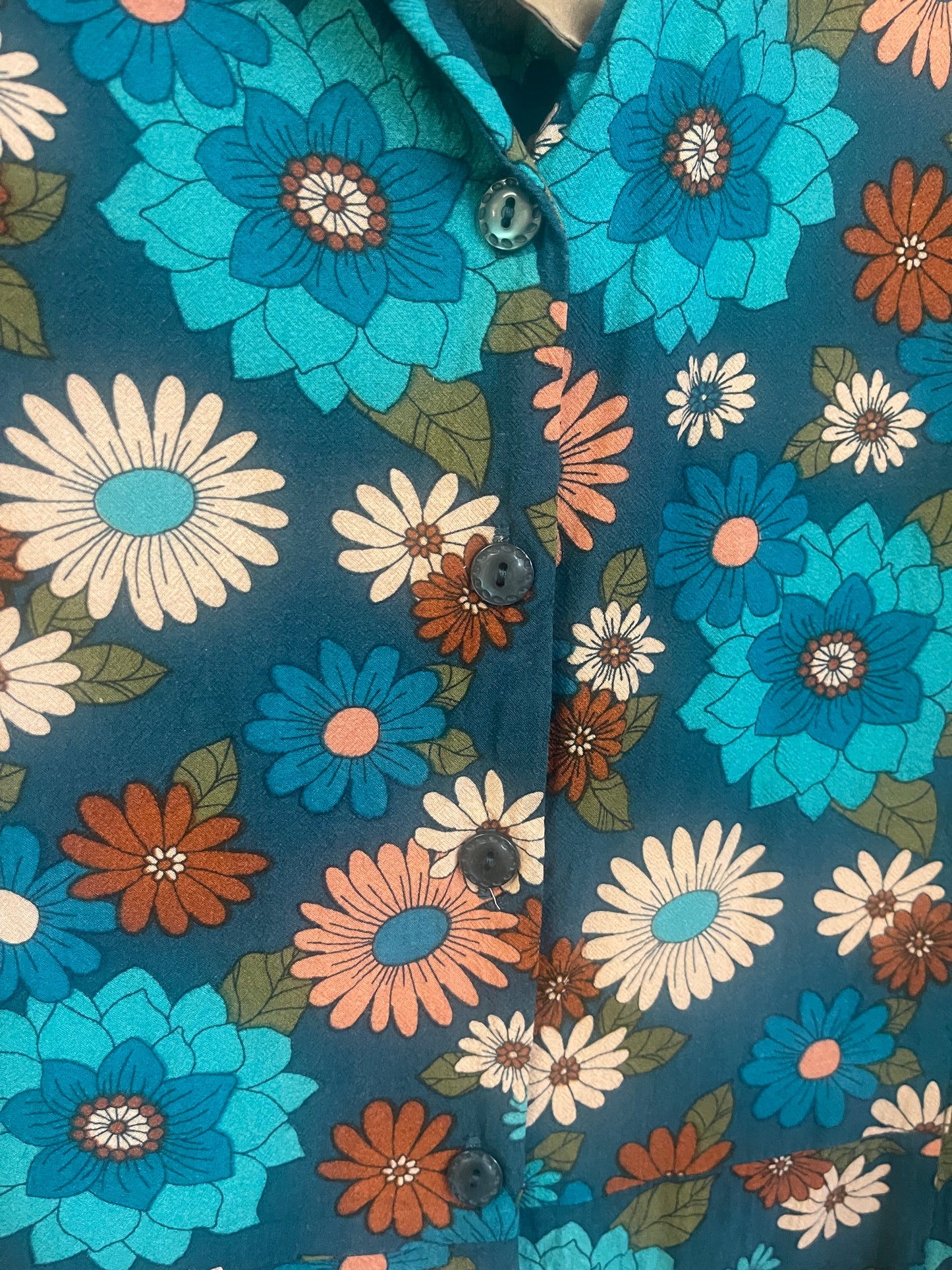 Princess Highway Teal Floral Dress – Retro Daisy Print (Size 20)