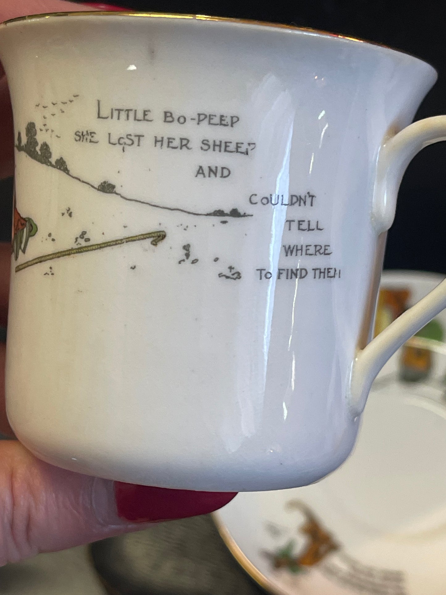 Antique child’s Nursery Rhyme teacup S & N Longton