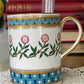 Royal Worcester Victorian Porcelain Mug – Turquoise, Pink Floral & Gilt Decoration