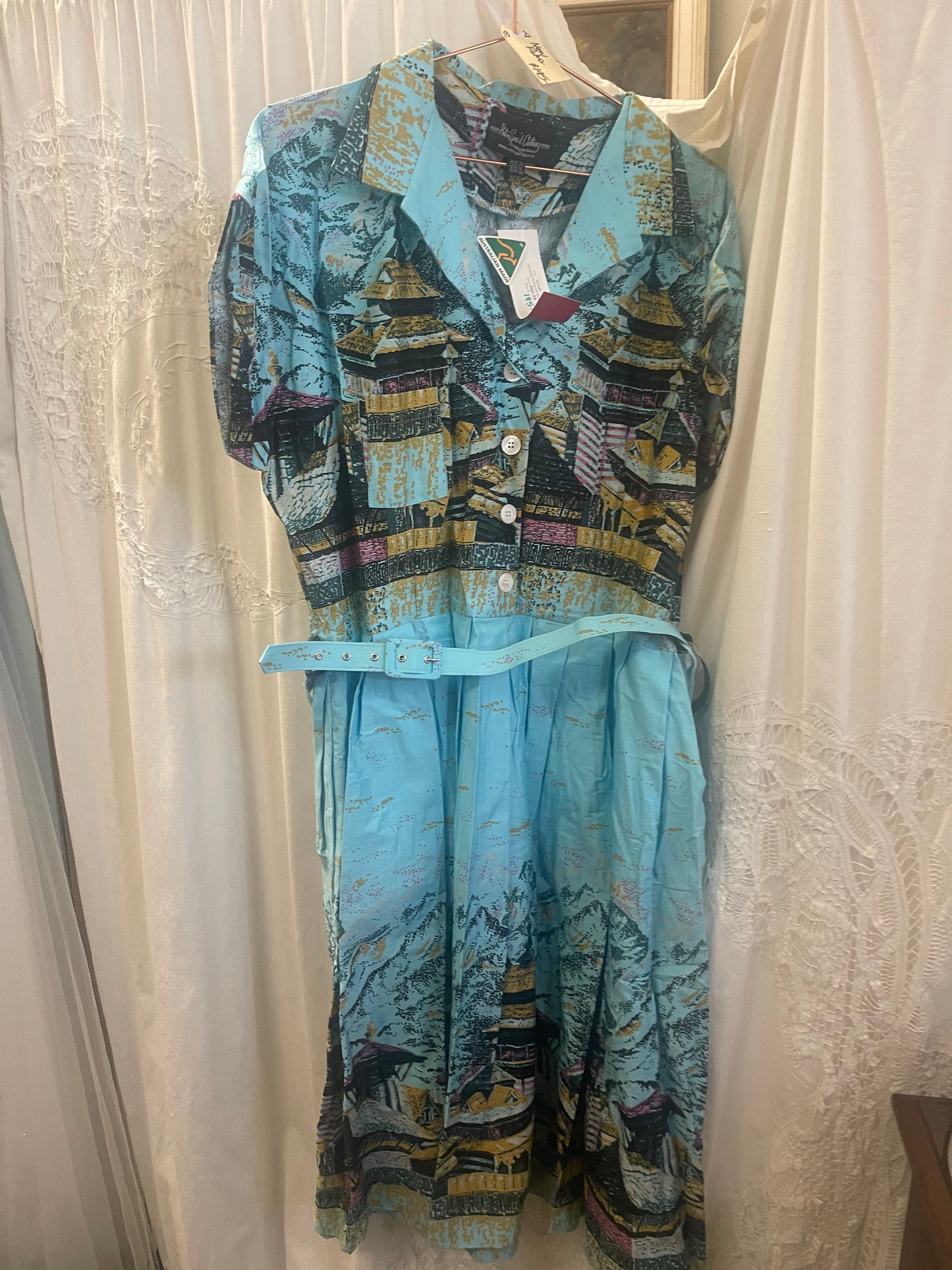Retrospec’d “Connie” Oriental Teahouse Dress – Blue (Size 20, NWT)