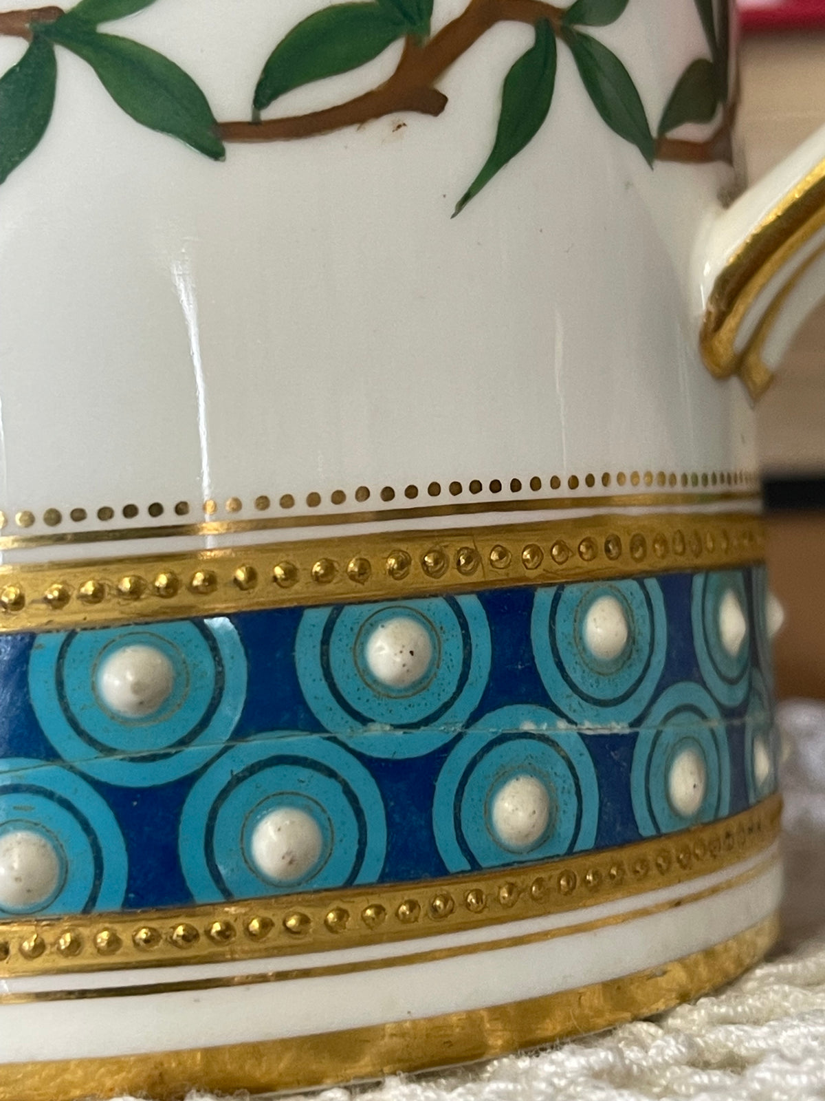 Royal Worcester Victorian Porcelain Mug – Turquoise, Pink Floral & Gilt Decoration