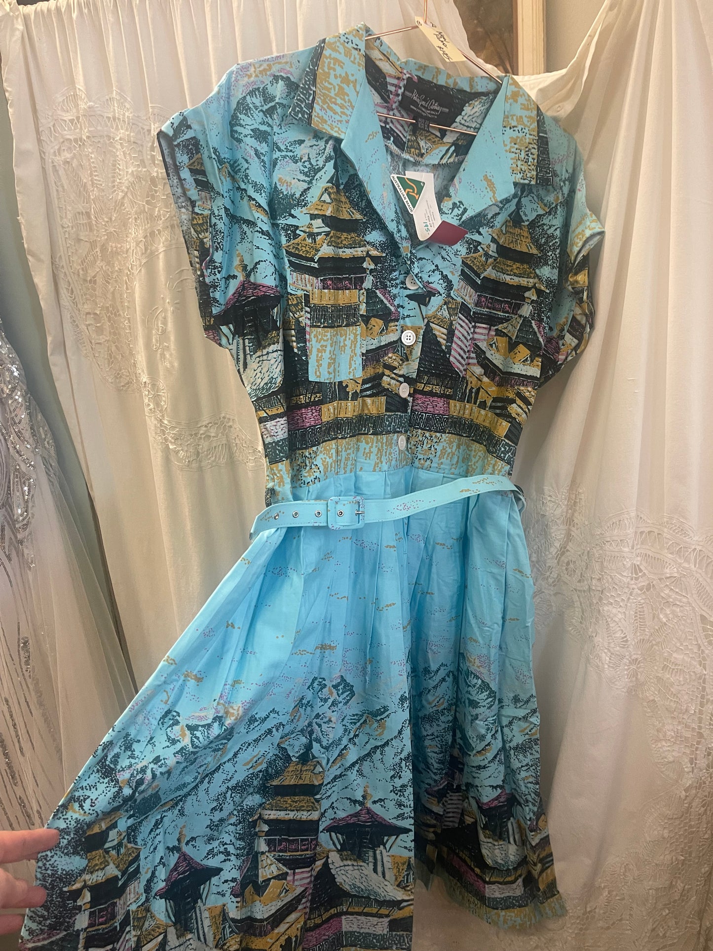Retrospec’d “Connie” Oriental Teahouse Dress – Blue (Size 20, NWT)