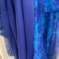 Vintage 1980s Blue Pleated Chiffon Dress – Draped Neckline Size 8-10
