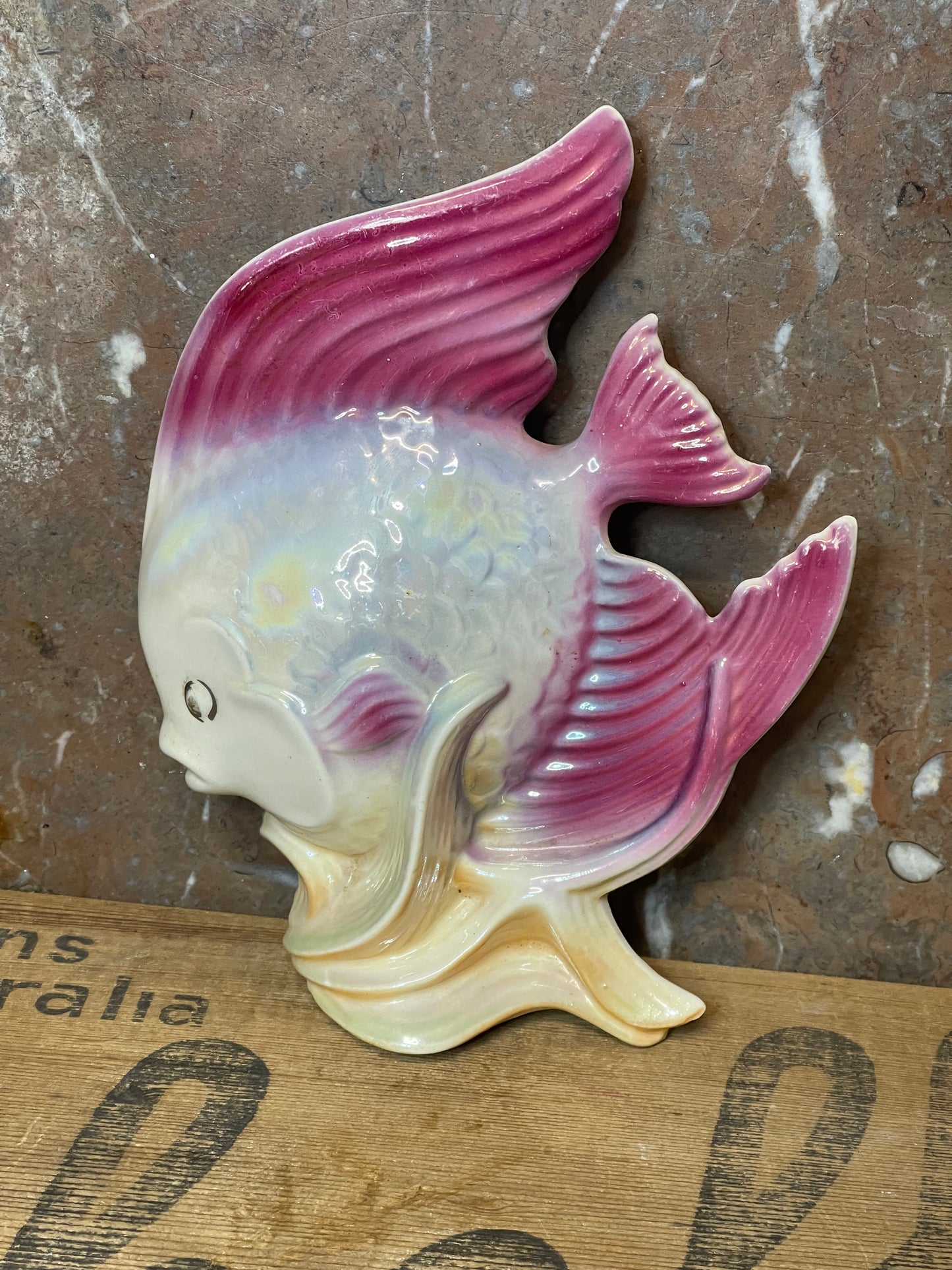 Vintage Lustre Ware Fish Wall Vase - 21cm