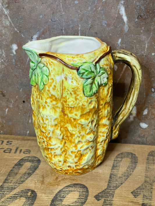 Vintage Majolica Jug/Pitcher with leaves