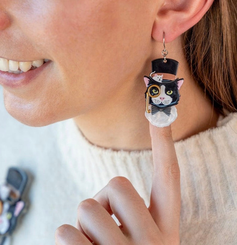 Erstwilder x Lucia Heffernan “Posh Pussycat” Drop Earrings
