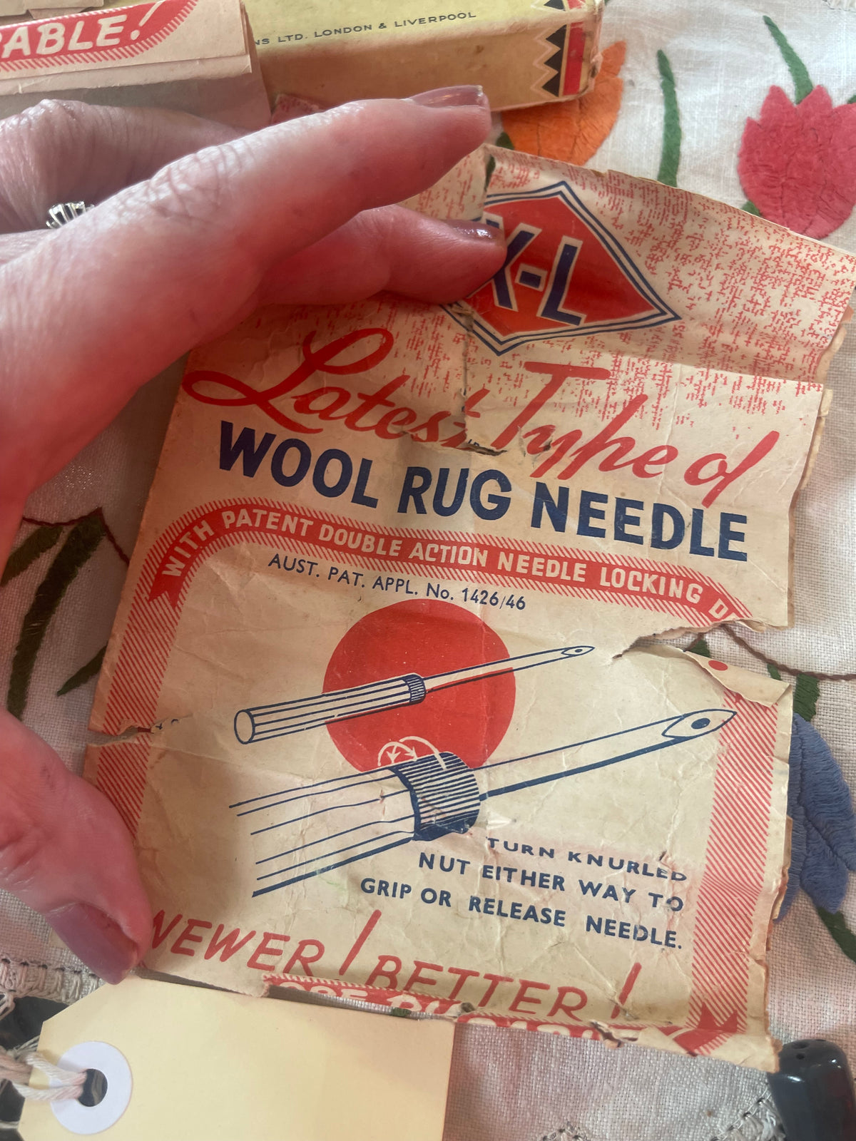 Vintage X-L Wool Rug Needles – Pair with Original Packaging – c.1940s