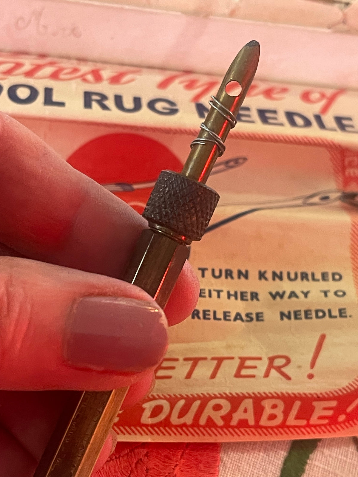 Vintage X-L Wool Rug Needles – Pair with Original Packaging – c.1940s