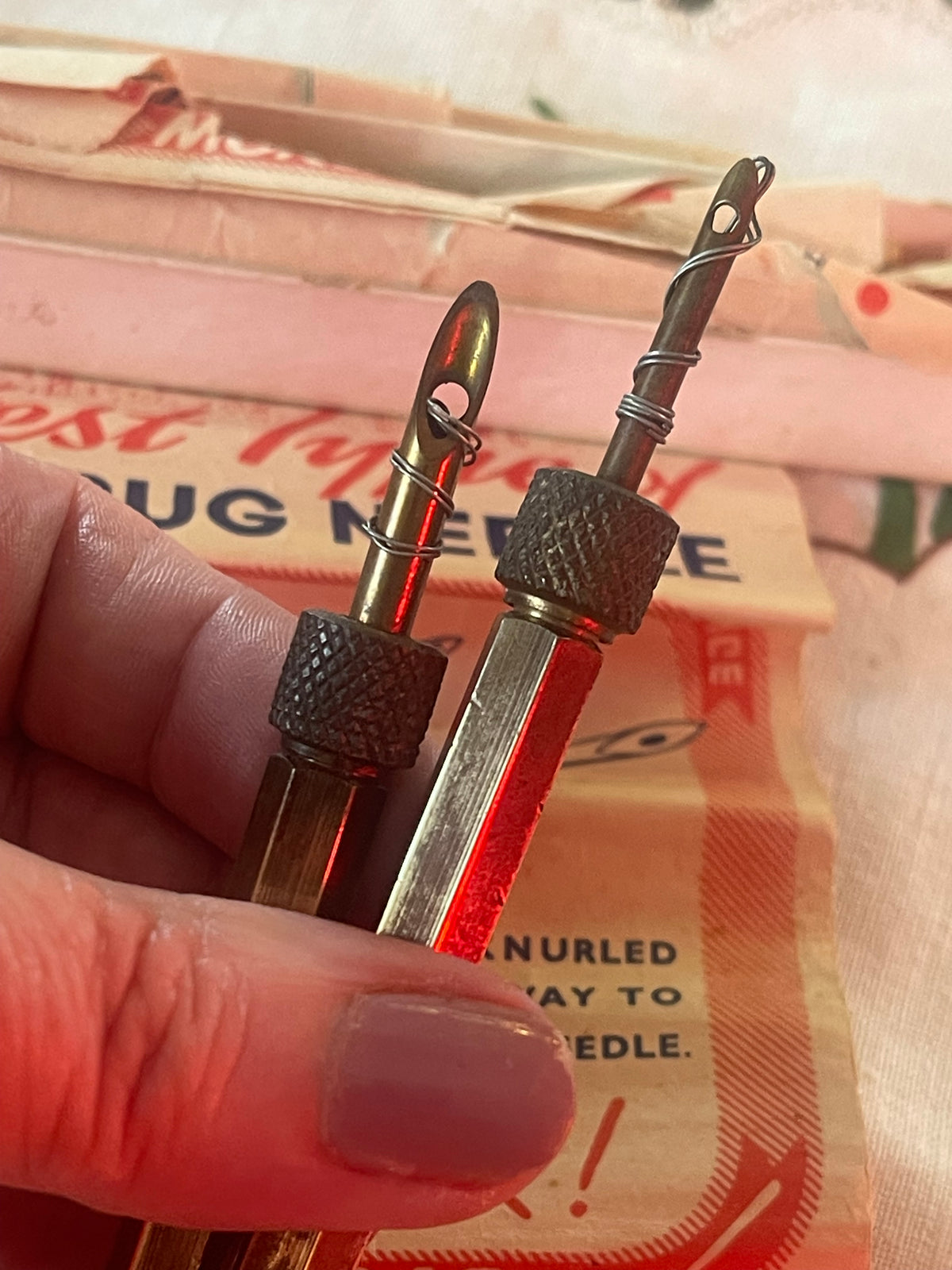 Vintage X-L Wool Rug Needles – Pair with Original Packaging – c.1940s