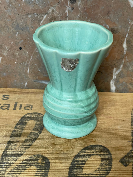 Vintage Australian Diana Pottery Small Green Vase
