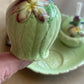 Vintage Carlton Ware Apple Blossom Cruet Set – Salt, Pepper & Mustard on Leaf Tray