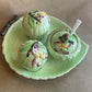 Vintage Carlton Ware Apple Blossom Cruet Set – Salt, Pepper & Mustard on Leaf Tray