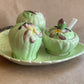 Vintage Carlton Ware Apple Blossom Cruet Set – Salt, Pepper & Mustard on Leaf Tray