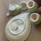 Vintage Carlton Ware Apple Blossom Cruet Set – Salt, Pepper & Mustard on Leaf Tray