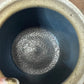Handcrafted Pottery Lidded Crock with Applied Brown Flower Motifs