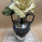 Antique German Art Nouveau Silver-Plated Vase with Glass Insert – c.1900