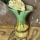 Vintage 1940s Australian Diana Pottery Medium Green Drip Glaze Vase