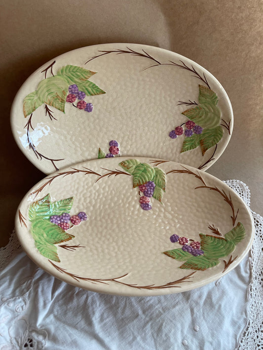 Vintage Wade ‘Bramble’ Serving Plates – Pair – England