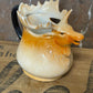 Vintage Deer Stag Moose Elk Creamer Pitcher Ceramic Pottery