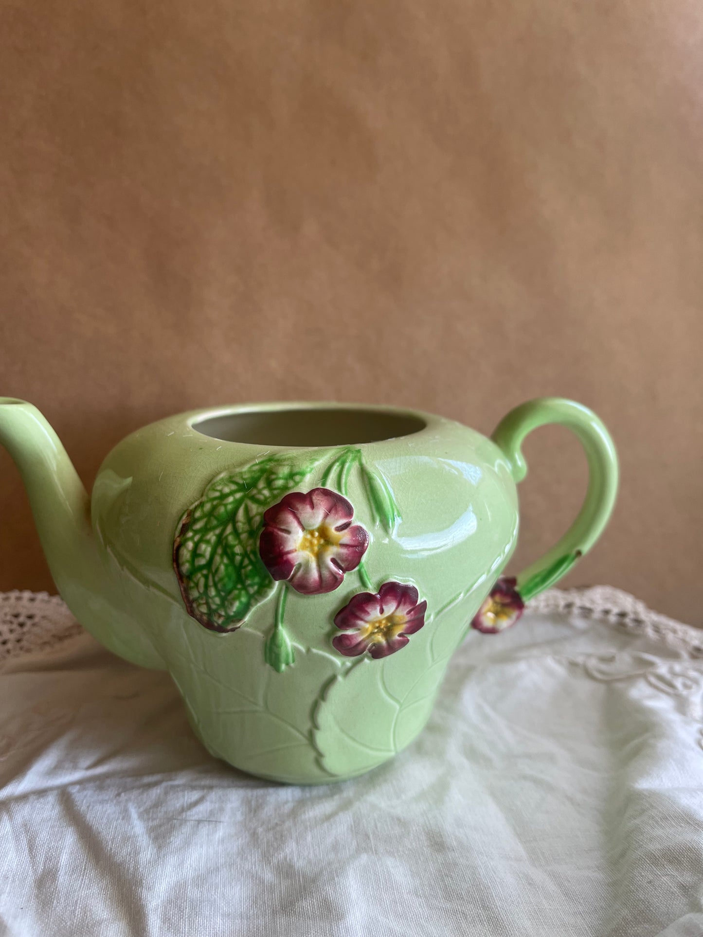 Vintage CARLTON WARE teapot & plate planter set