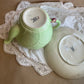 Vintage CARLTON WARE teapot & plate planter set
