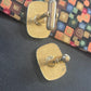 Vintage 80s gold tone cuff links with rhinestones