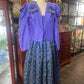 Vintage 80s Purple, blue and black dress and jacket by Lee Bird Size 12
