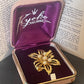 Vintage gold plated and shell pearl brooch by Kyoko