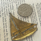 Vintage 1930s Brass Sailing Yacht brooch