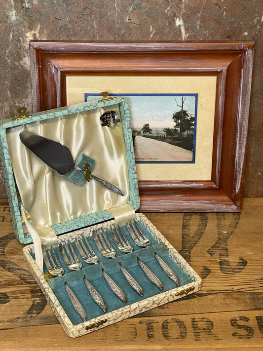 Vintage Arthur Price set of cake forks and server
