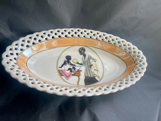 Vintage Schumann Bavaria Reticulated Oval Serving Dish – Art Deco Scene