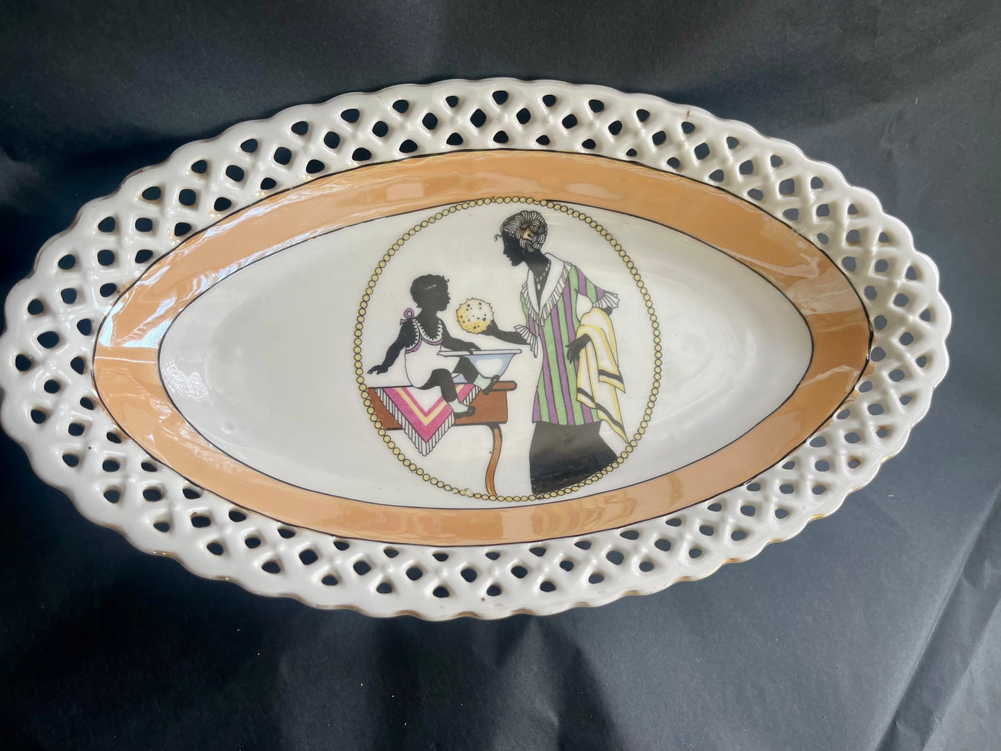 Vintage Schumann Bavaria Reticulated Oval Serving Dish – Art Deco Scene