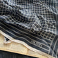 Vintage Oroton Silk Scarf – Black Grid Design