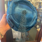 Vintage Teal Satin Pillbox Hat with Bow Detail (c.1960s)