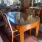 Art Deco Queensland Maple Dining Table with Glass Top – c.1930s