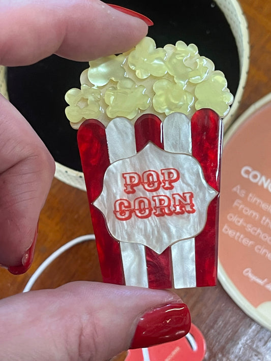 Concession Stand Classic Popcorn Erstwilder Brooch by Sally Land (2019)