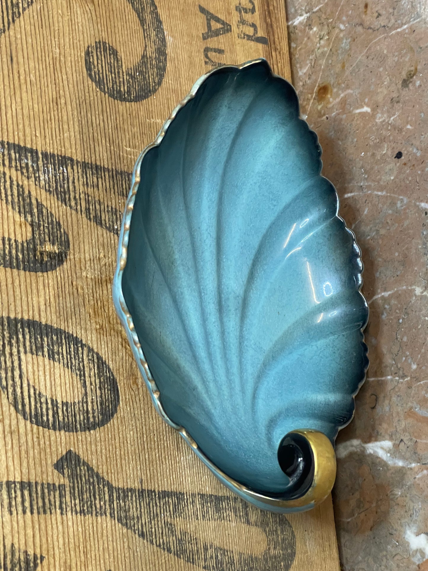 Vintage Carlton Ware Bleu Royale Leaf Shape Bowl – Made in England