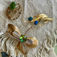 Vintage Mid-Century Brooch Trio – Gold & Green Tones c.1950s–60s