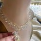 Vintage Aurora Borealis Crystal Necklace & Clip-On Earrings Set – c.1950s–60s