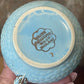 Vintage Blue Wade Tea Set with Hand-Painted Gold Leaves