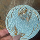 Vintage Blue Wade Tea Set with Hand-Painted Gold Leaves