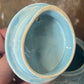 Vintage Blue Wade Tea Set with Hand-Painted Gold Leaves