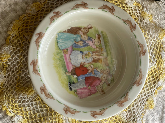 Vintage Royal Doulton Bunnykins Bowl – Early English Nursery China (c.1950s–60s)
