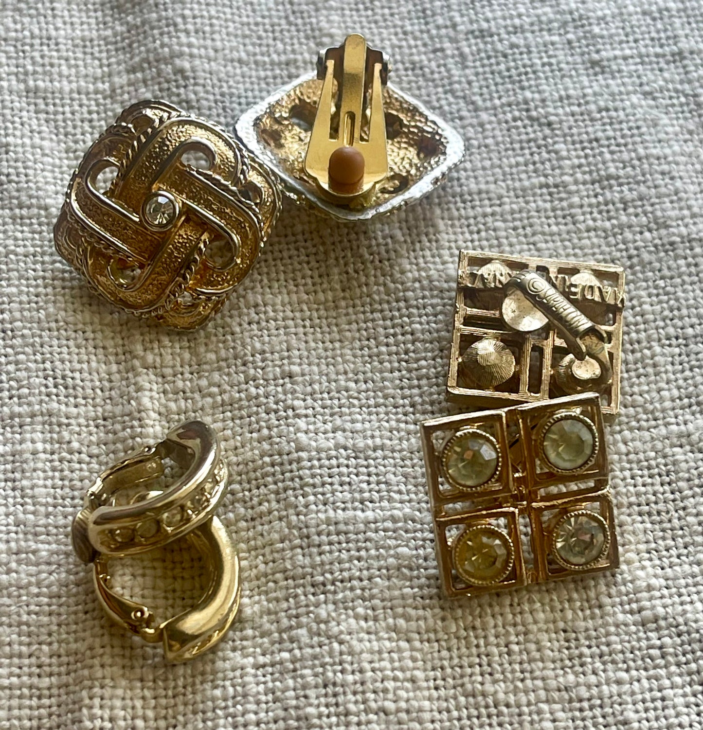 Vintage Clip-On Earring Set – Sarah Coventry & Gold Tone Styles (3 Pairs)