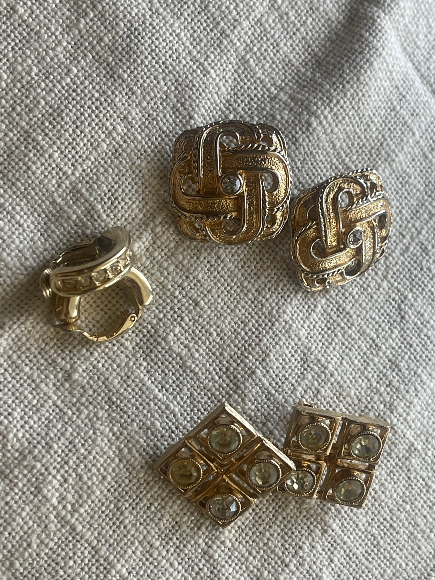 Vintage Clip-On Earring Set – Sarah Coventry & Gold Tone Styles (3 Pairs)