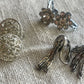 Vintage Rhinestone Clip-On Earrings – Set of 3 (Silver Tone Mix)