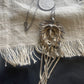 Vintage Silver-Tone Statement Pendant Necklace with Fringe Drop (53cm Chain)
